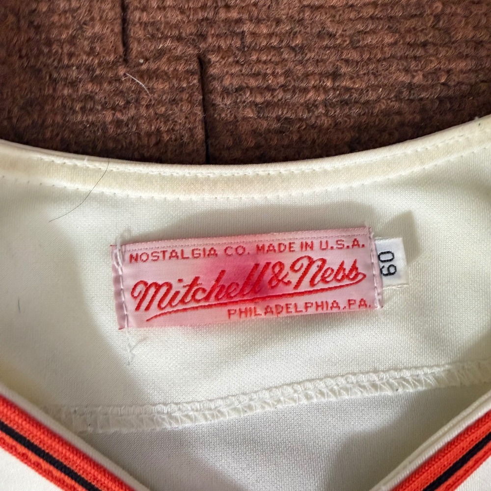 Vintage rare Mitchell & Ness SF Giants Jersey Mays 660 Bonds Patch Cream Size 60 - Picture 2 of 14